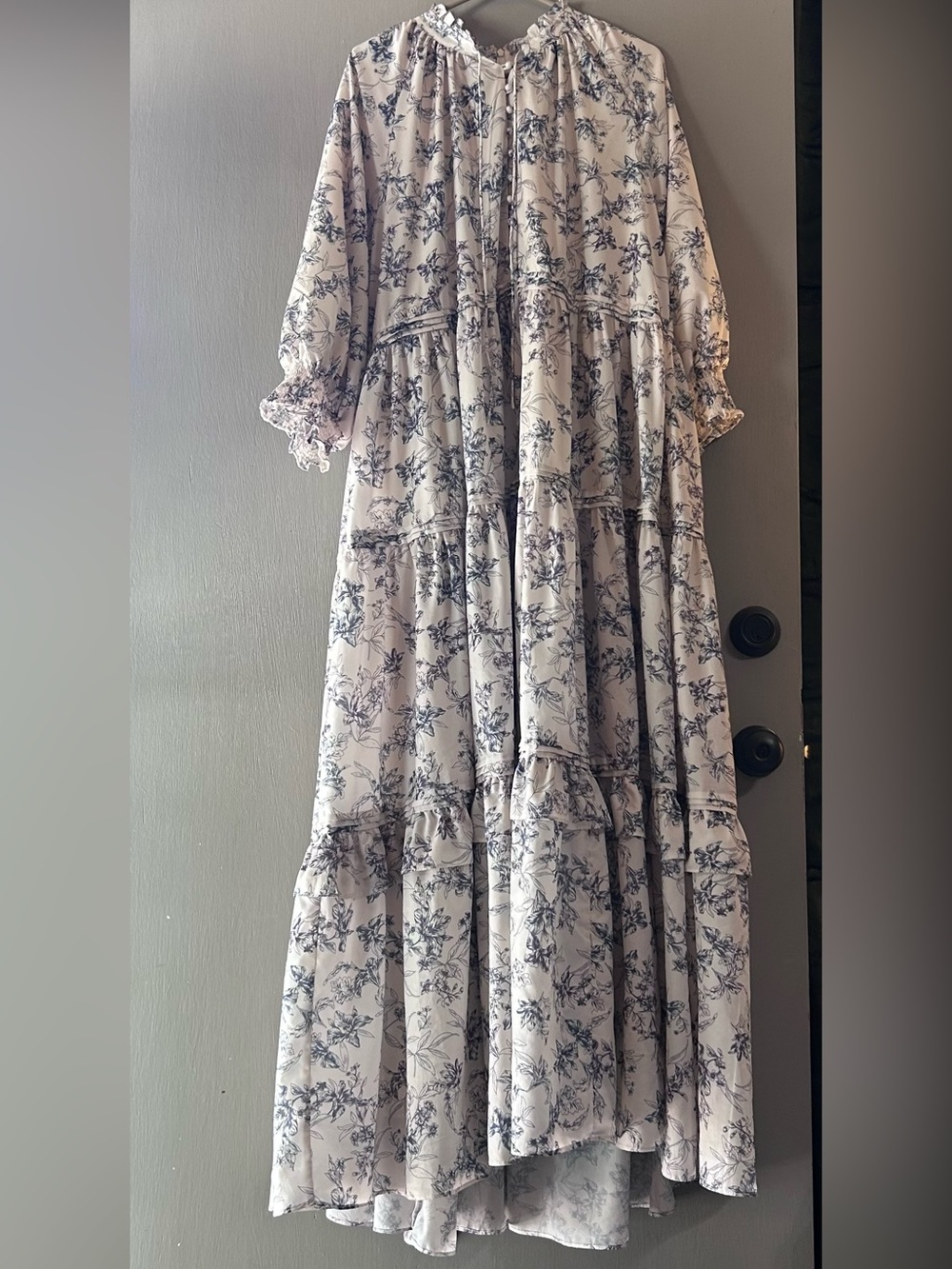 Dainty Jewells White Maxi Dress with Navy Floral Print